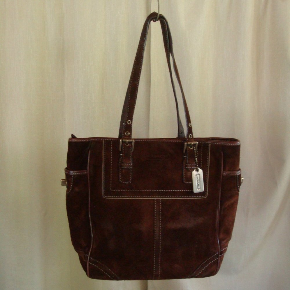 Coach Brown Suede Tote